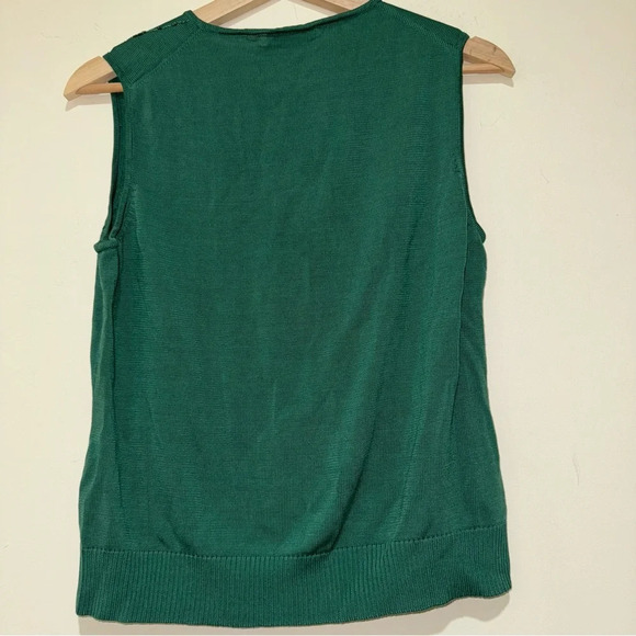 Women’s Vintage Dué Per Dué Brand Silk Green Beaded Tank Top Cardigan Size: XL - Picture 12 of 16